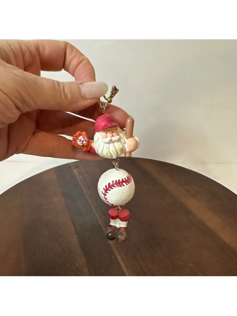 Santa Baseball Dangle Ornament Sports Christmas Baseball Fan Decor